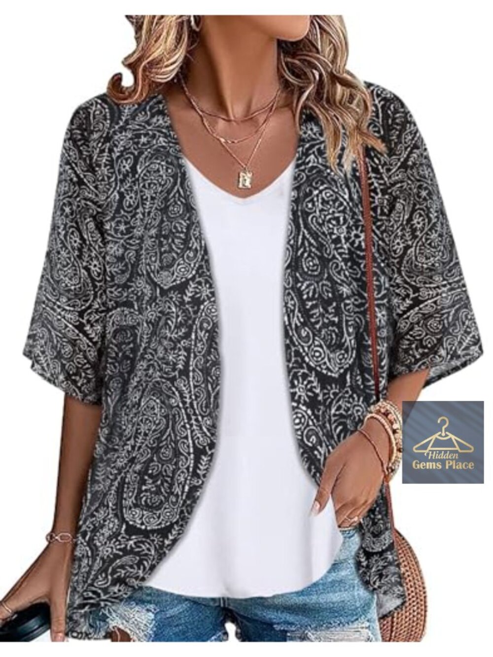 Womens Kimono Beach Cover Up Chiffon Cardigan Loose Floral Summer Top